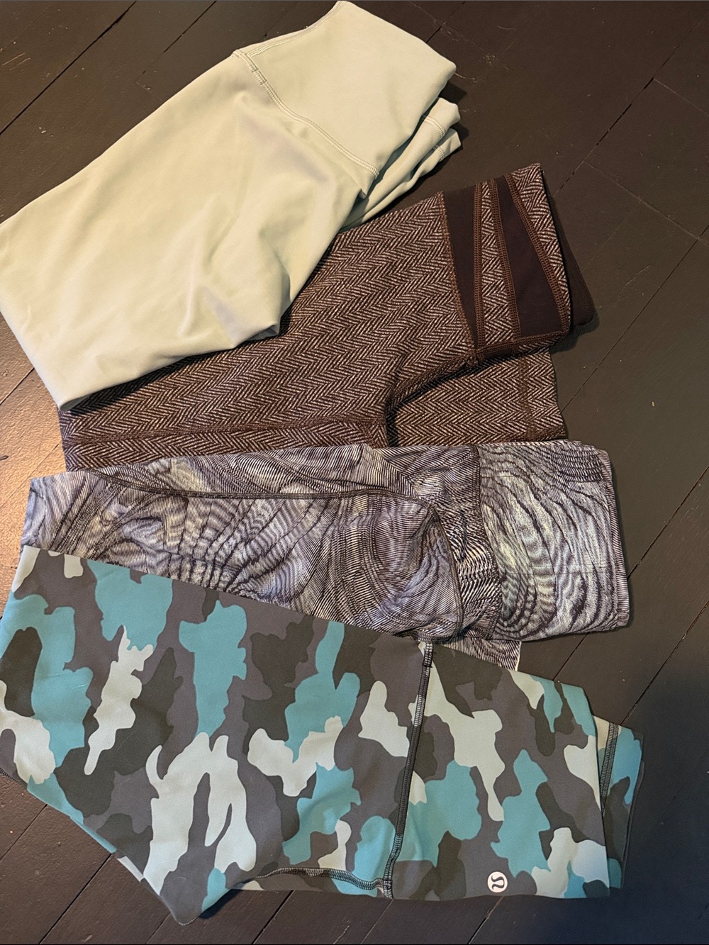 lululemon athletica Mint, Black, & Teal Camo Leggings Pack